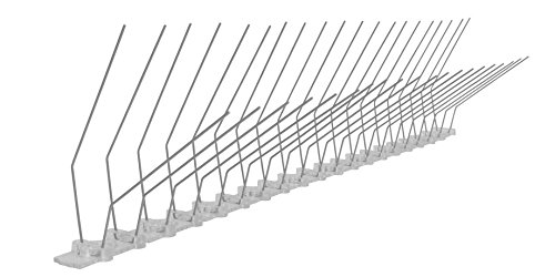 Pestsystems - Sistema de Calidad para Evitar a los pájaros, de policarbonato, Pinchos para Evitar Palomas, 50 x 6 x 12 cm, Plateado, 1 m