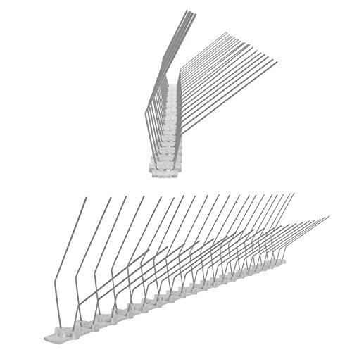 Pestsystems - Sistema de Calidad para Evitar a los pájaros, de policarbonato, Pinchos para Evitar Palomas, 50 x 6 x 12 cm, Plateado, 1 m