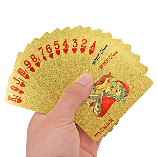 PET cartas de póker ambientalmente degradables, herramienta clásica de trucos de magia, baraja de cartas para jugadores de cartas de póker, juego de barbacoa para fiestas familiares (oro,plata,negro)