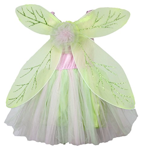 Petitebelle Green Fairy Costume Wing Set Party Dress for Girl Clothing 2-8year (2-4years)