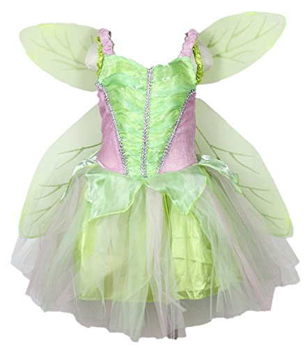 Petitebelle Green Fairy Costume Wing Set Party Dress for Girl Clothing 2-8year (2-4years)