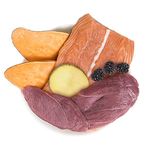 Pets Deli Comida para Perros sin Cereales 6kg – pienso Saludable para Perros | Carne de Caza y salmón con Batata Dulce y madura - Comida Seca con 50% de Carne y Pescado, sin aditivos