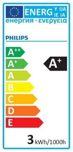 Philips Bombilla LED estándar E27, 8W equivalentes a 60W en incandescencia, 806 lúmenes, luz blanca cálida, pack de 3