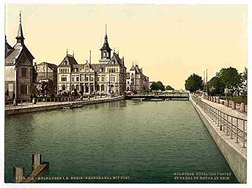 Photo Canal and Post Mulhausen Alsace Lorraine A4 10x8 Poster Print