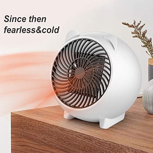 PINPOXE Calefactor Eléctrico, Mini Calefactor Ventilador, Cerámico Caliente Ventilador, Calentador de Portátil para Cuarto Oficina, Protección contra sobrecalentamiento.