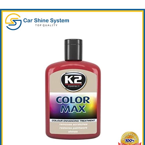 Pintura para coche K2, Color Max, restauradora del color, para tapar rasguños, aumentar el brillo, color rojo