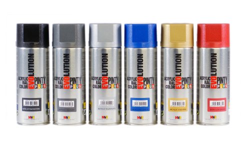 PINTYPLUS EVOLUTION Pintura spray Acrílica EVOLUTION Metalizada 520cc Azul MT154, Estándar