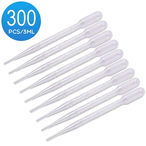 Pipetas de transferencia de plástico de 300 unidades, YSSHUI desechables pipetas de transferencia de pipetas para aceite esencial pipeta herramienta de maquillaje