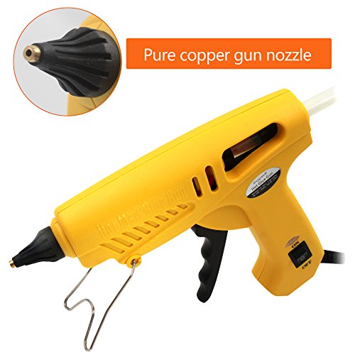 Pistola de Silicona 100W Industrial con 5piezas Barras de Pegamento Alta temperatura kit de Pistola de Pegamento para Artesanía de Bricolaje y Reparaciones Rápidas en el Hogar y la Oficina, Amarillo