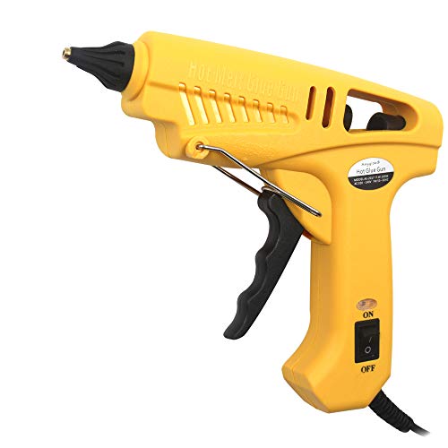 Pistola de Silicona 100W Industrial con 5piezas Barras de Pegamento Alta temperatura kit de Pistola de Pegamento para Artesanía de Bricolaje y Reparaciones Rápidas en el Hogar y la Oficina, Amarillo