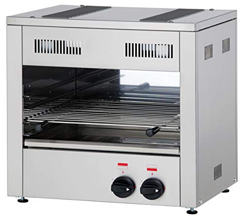 Pita - Horno de salamandra INFRAROT con 2 quemadores, 0,596 m | horno con asador | horno | horno | parrilla | Gas | infrarrojos | Gastro