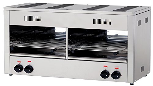 Pita - Horno de salamandra INFRAROT con 4 quemadores, 1,098 m | horno con asador | horno | horno | parrilla | doble cámara | gas | infrarrojos | Gastro