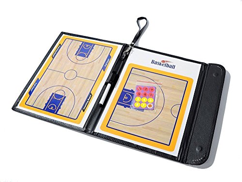 Pizarra táctica de baloncesto para entrenador de Odowalker, con funda de piel sintética y borrado en seco