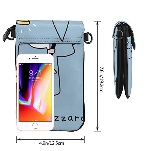 Pizza Wizzard Mini bandolera de cuero para el hombro para el teléfono celular, bolsillo para las mujeres al aire libre Camping Bolsa de deporte