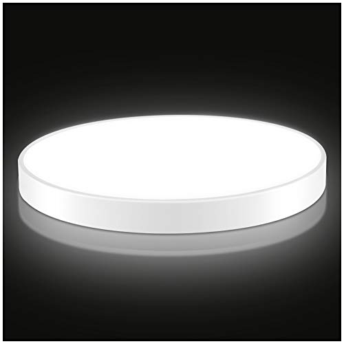 Plafon de Techo, Luz de Techo, 36W 2880Lúmenes Redonda Plafón Led, Blanco Frío 6000K Iluminacion Interior para Cocina, Balcón, Dormitorio, Sala de Estar Impermeable IP20