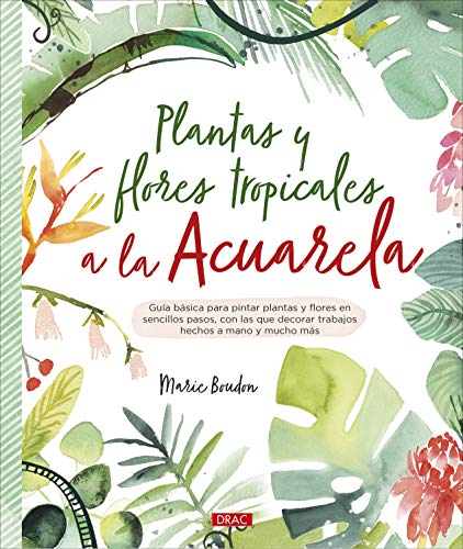 Plantas y flores tropicales a la acuarela