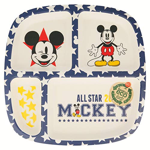 PLATO BAMBU DIVIDIDO MICKEY MOUSE - DISNEY - ALL STAR