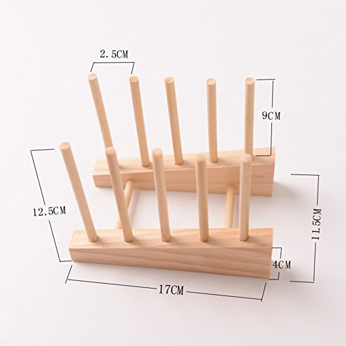 Plato Soporte Drenaje Madera Cuenco Vajilla Duradero Cocina Revista Práctico Placa Libro (3 Pequeño Platos) - Como Imagen Show, 4 trapezoid dishes