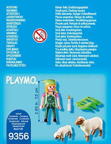 PLAYMOBIL- Granjera con Ovejas Juguete, Multicolor (geobra Brandstätter 9356)