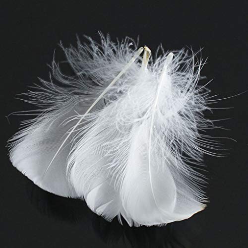 Plumas blancas, 300 piezas de artesanía natural Plumas de ganso para disfraces, bolsos, decoración de aretes, atrapasueños de bricolaje, festival de bodas, decoraciones para fiestas en el hogar