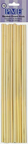 PME DR1007 Palitos de Bamboo para Tartas, 12 Unidades, Bambú
