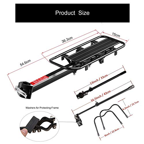 Portaequipajes trasero de aluminio para bicicleta - Ideal para practicar ciclismo