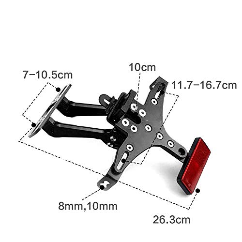 Portamatriculas Moto - Portamatriculas Moto Universal Homologados Luz Portamatriculas Moto Matricula Moto ajustable Compatible con YAMAHA R1/R3 MT09/07 KAWASAKI Z800/1000 Negro