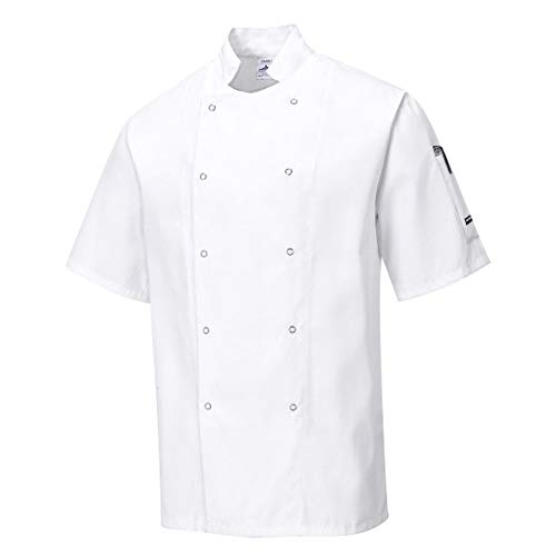 Portwest C733 - Cumbria chefs de la chaqueta, color Blanco, talla Medium