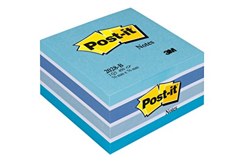 Post-It 2028-B - Notas adhesivas en cubo, 76 x 76 mm, Color Verde/Fucsia/Azul