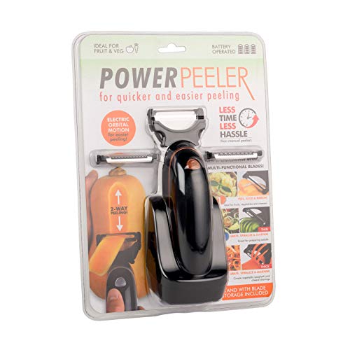 Power Peeler EK2847RG EK2847RG-Pelador eléctrico de Verduras Orbital con Cuchillas multifuncionales, 4,5 V, Acero Inoxidable, Oro Rosa/Negro