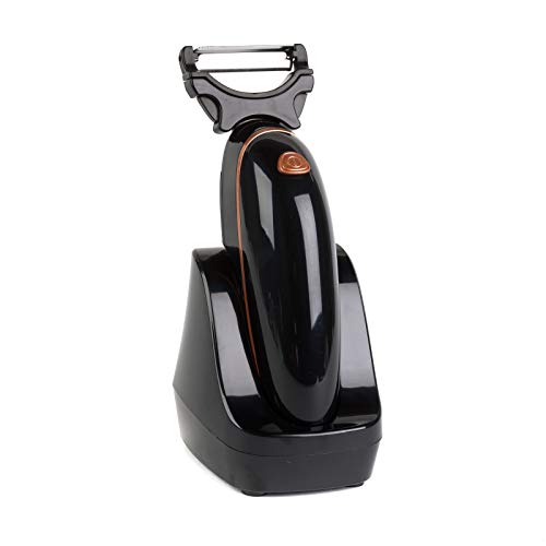 Power Peeler EK2847RG EK2847RG-Pelador eléctrico de Verduras Orbital con Cuchillas multifuncionales, 4,5 V, Acero Inoxidable, Oro Rosa/Negro