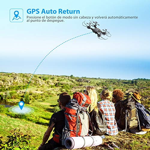 Powerextra Mini Drone con Cámara para niños y Adultos - 2 x Baterías RC Quadcopter Giroscopio de 6 Ejes con Control Remoto HD WiFi Cámara FPV 2.4 GHz Flips 3D y función de Giro de Alta Velocidad