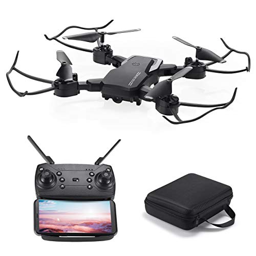 Powerextra Mini Drone con Cámara para niños y Adultos - 2 x Baterías RC Quadcopter Giroscopio de 6 Ejes con Control Remoto HD WiFi Cámara FPV 2.4 GHz Flips 3D y función de Giro de Alta Velocidad