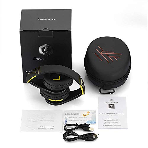 PowerLocus P2 – Auriculares Bluetooth inalambricos de Diadema Cascos Plegables, Casco Bluetooth con Sonido Estéreo Micro SD/TF, FM con micrófono y Audio Cable para iPhone/Samsung/iPad/Huawei/PC