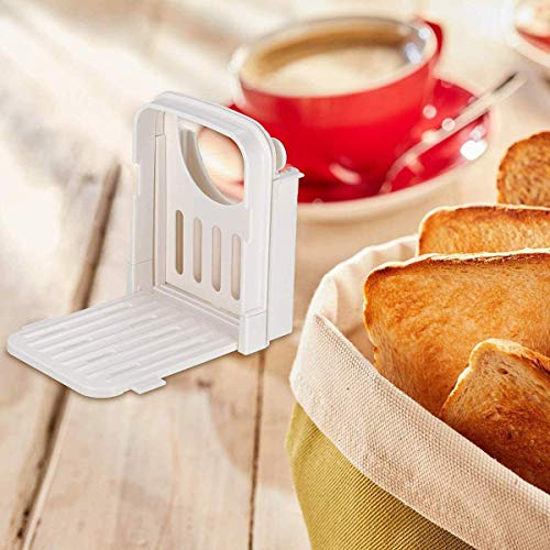 Práctico rebanador de pan de pan de tostadas para el hogar, plegable y ajustable rebanadora de pan