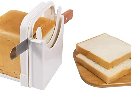 Práctico rebanador de pan de pan de tostadas para el hogar, plegable y ajustable rebanadora de pan