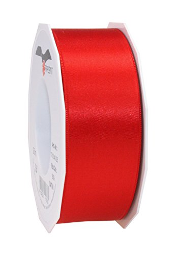 Prasent C.E, pattberg 40 mm 25 m de Cinta de Raso de Doble Cara, Rojo