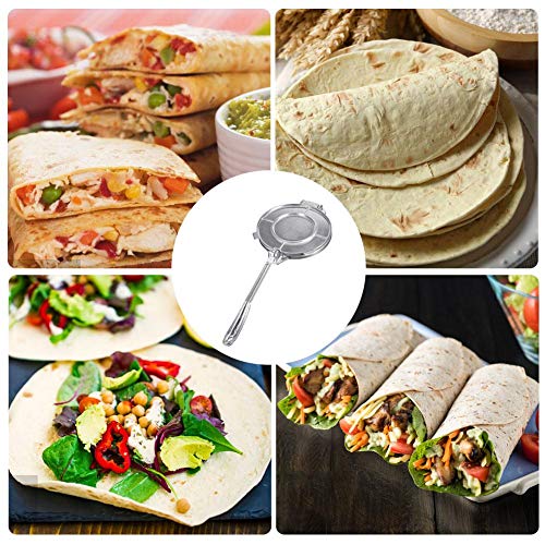 Prensa para Tortillas 16.5 cm - Tortillas Maker De Aleación De Aluminio - Press Sartenes Ensalada Tostada Bakers Tortilladora A Metálico para Familia/Camping/Restaurante