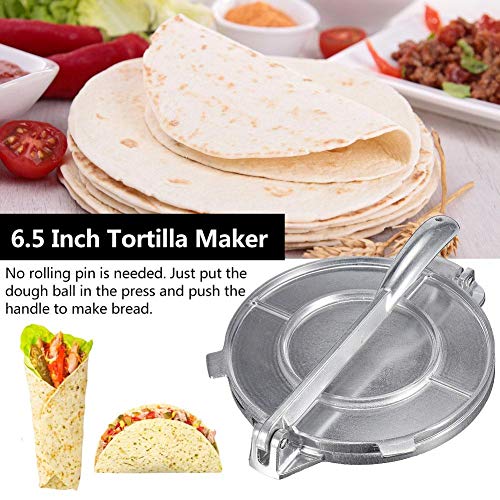 Prensa para Tortillas 16.5 cm - Tortillas Maker De Aleación De Aluminio - Press Sartenes Ensalada Tostada Bakers Tortilladora A Metálico para Familia/Camping/Restaurante