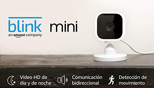 Presentamos la Blink Mini, cámara de seguridad inteligente, compacta, para interiores, con enchufe, resolución de vídeo HD 1080p, detección de movimiento y compatible con Alexa – 1 Cámara