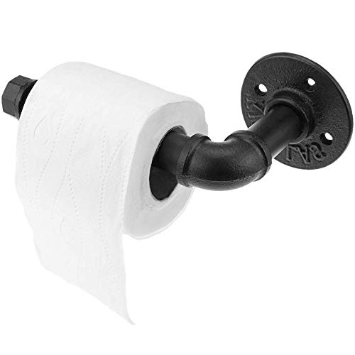 PrimeMatik - Portarrollos WC de 125 mm para Papel higiénico de Acero. Tubo Industrial y Vintage