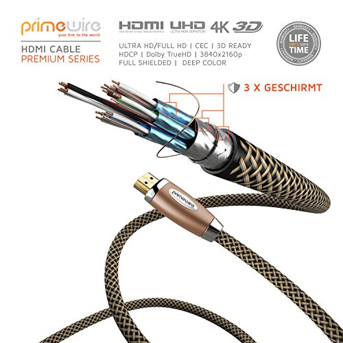 Primewire - 0,5m Cable de HDMI - Ultra HD 4k HDMI - Alta Velocidad con Ethernet - 4K Ultra HD 2160p, 3D, ARC y CEC - Cable de blindaje Triple - blindaje de Conector y contactos - Cobre