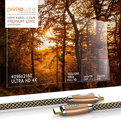 Primewire - 0,5m Cable de HDMI - Ultra HD 4k HDMI - Alta Velocidad con Ethernet - 4K Ultra HD 2160p, 3D, ARC y CEC - Cable de blindaje Triple - blindaje de Conector y contactos - Cobre