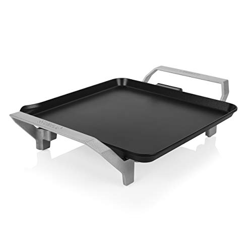 Princess Table Chef Premium 103090 Compacta, Plancha Mini Cuadrada, Alta Potencia, Negro, 28 x 28 cm