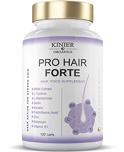 PRO HAIR FORTE - Potente Suplemento Capilar Multi-Nutritivo y Reforzador | Con Biotina, Queratina, Extracto de Mijo | Acción Rápida y Visible | 120 Cápsulas