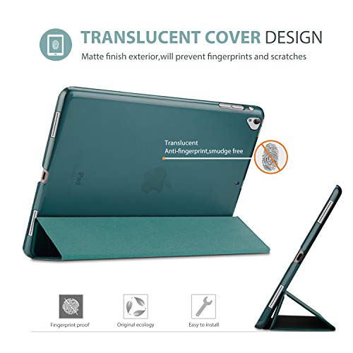 ProCase Funda Inteligente para iPad Pro 12.9" 2017/2015 (Modelo Viejo), Carcasa Folio Ligera y Delgada con Smart Cover/Reverso Translúcido/Soporte para Apple iPad Pro 12.9 1ª 2ª Generación –Esmeralda