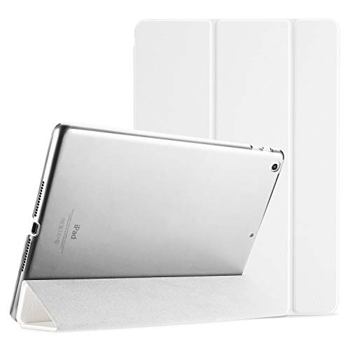 ProCase Funda iPad 9,7" 6.ª 2018/5.ª 2017, Estuche Delgado Ligero Carcasa con Soporte Tapa Inteligente Reverso Translúcido para iPad 9,7 Pulgadas –Blanco