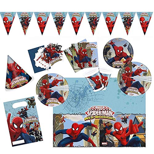 Procos 10108574B - Set para Fiesta Infantil - Ultimate Spiderman - Web Warriors, tamaño XL, 72 Piezas