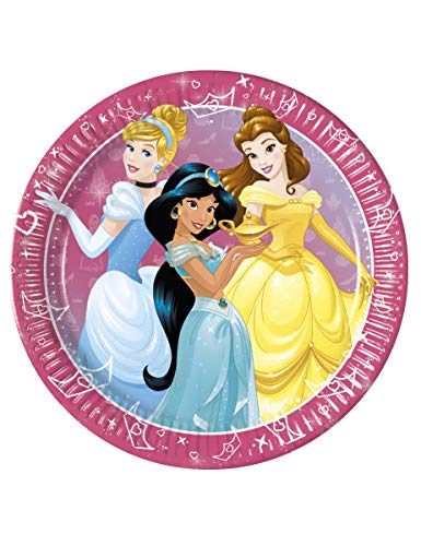 Procos 90866 - Platos de fiesta (8 unidades), diseño de princesas Disney