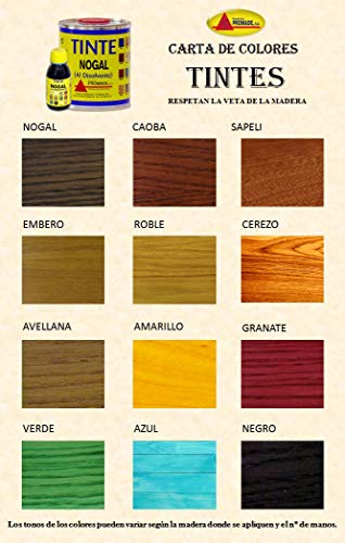 Promade - Tinte al disolvente para teñir la madera. Tonos de madera y colores vivos y modernos (375 ml, Nogal)